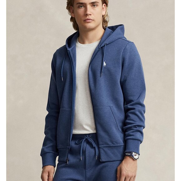 Polo Ralph Lauren Double Knit Hoody Derby Blue Heather Size XL - Picture 1 of 4